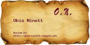 Obis Ninett névjegykártya